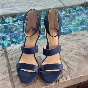 Nine West Dark Blue Ankle Strap Heels
